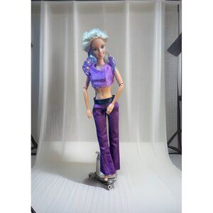 Vintage 1999 Barbie Articulated Jointed Doll blonde hair Redressed Purple Outfit